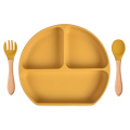 Пищевые раздельные нагрудники и тарелка для ложек Посуда Всасывание Bpa Free Logo 5 Eco Frinedly Посуда Чаша Силиконовый набор для кормления ребенка